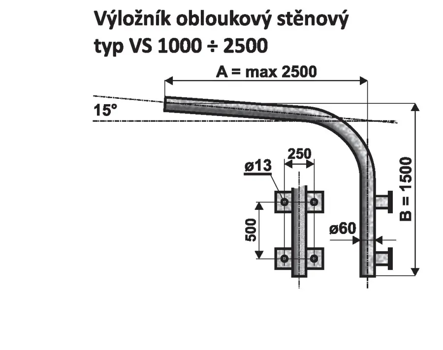 výložník VS1 - 1000  žárový zinek stěnový